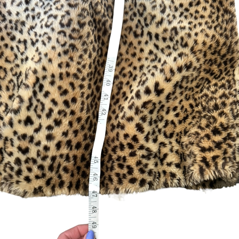 Vintage Leopard Faux Fur Coat S Martin Richards Y2K Mob Wife Glam Jacket - Picture 10 of 12